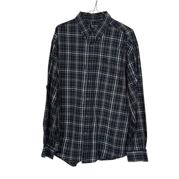 Puritan Large Long Sleeve Mens Shirt Button Down Collar Plaid Office Career Dad - Picture 2 of 8